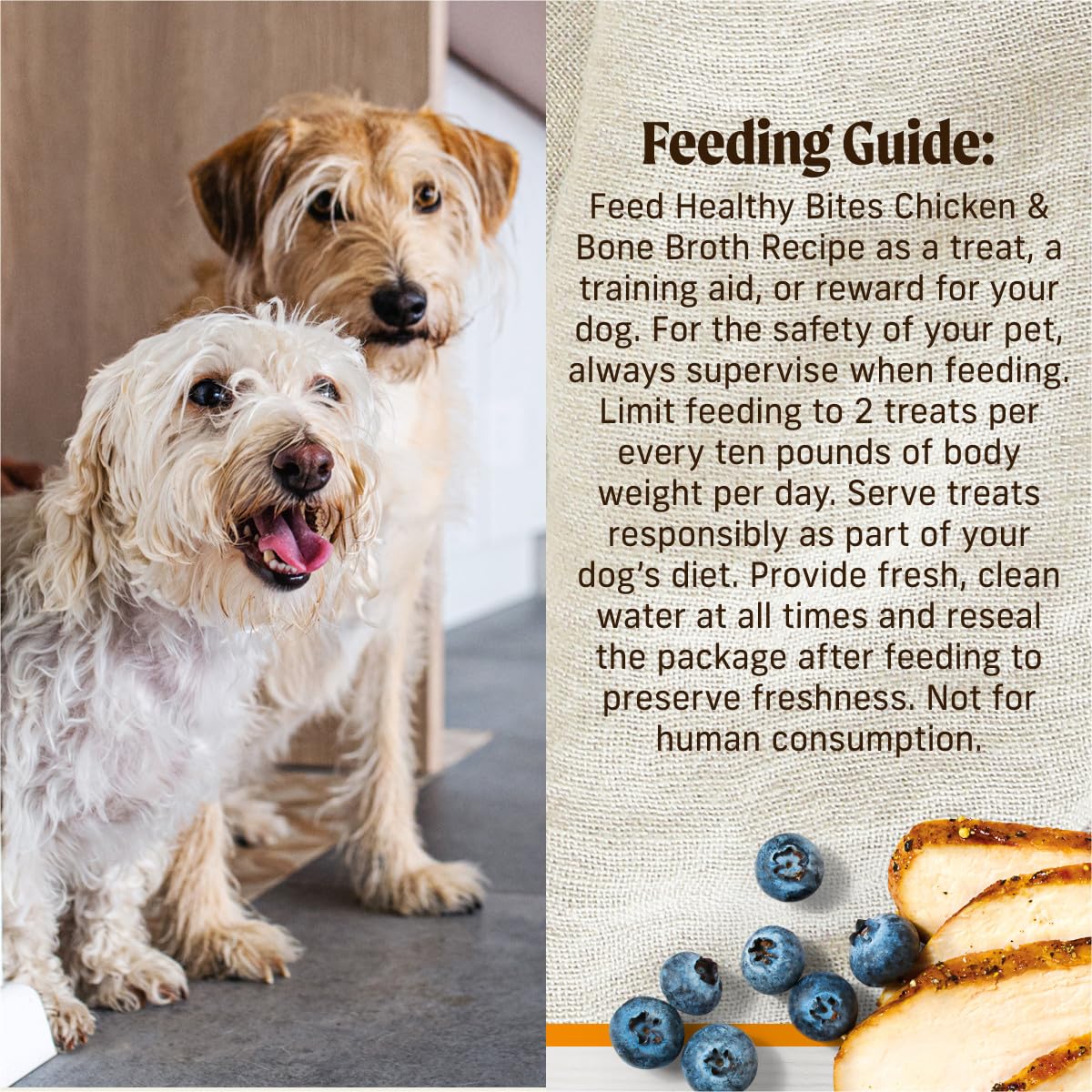Healthy Bites Grain Free Dog Treats, Soft Treats With Bone Broth for Dogs, Chicken And Bone Broth Recipe - 16 oz. Pouch - Image 9