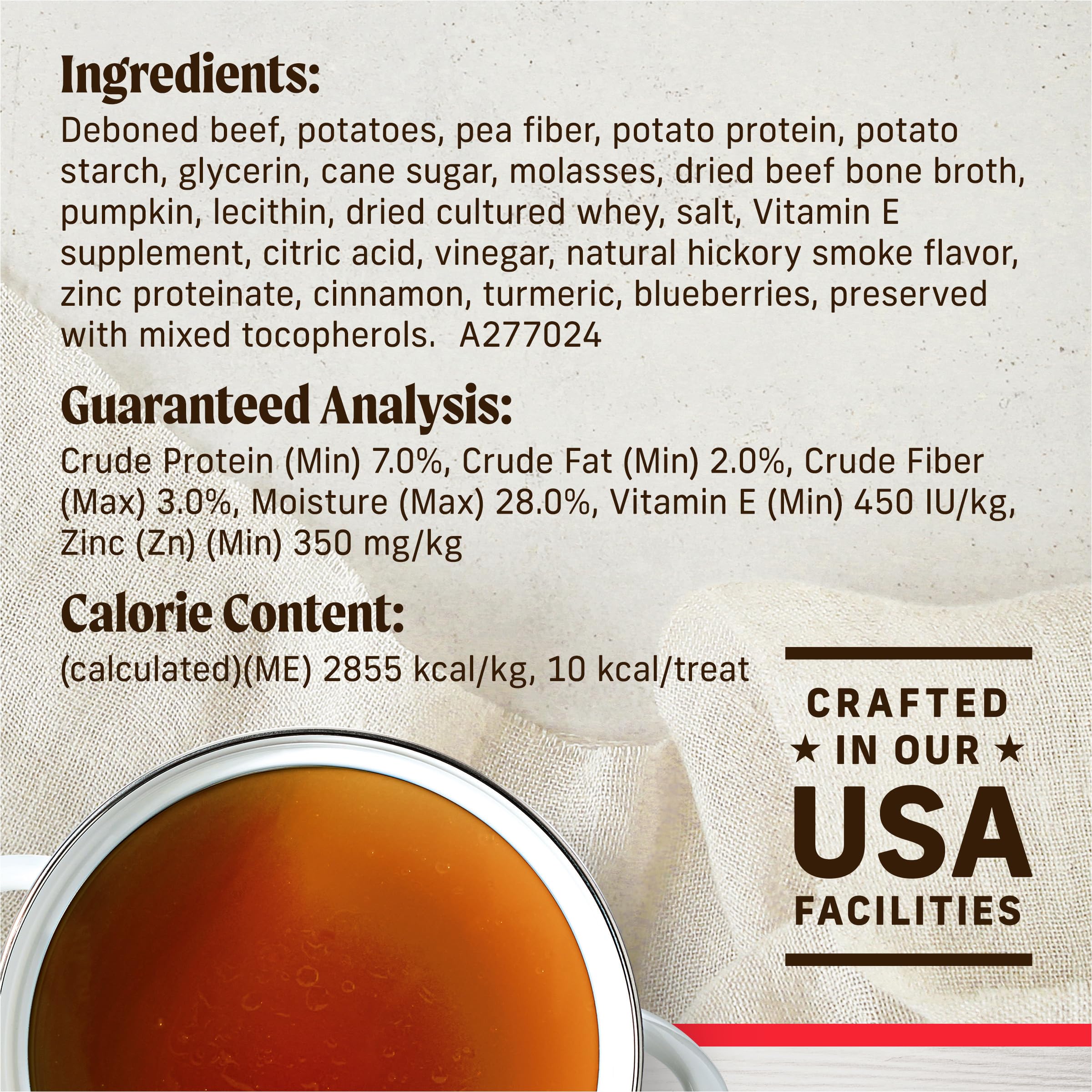 Healthy Bites Grain Free Dog Treats, Soft Treats with Bone Broth for Dogs, Beef and Bone Broth Recipe - 6 oz. Pouch - Image 5