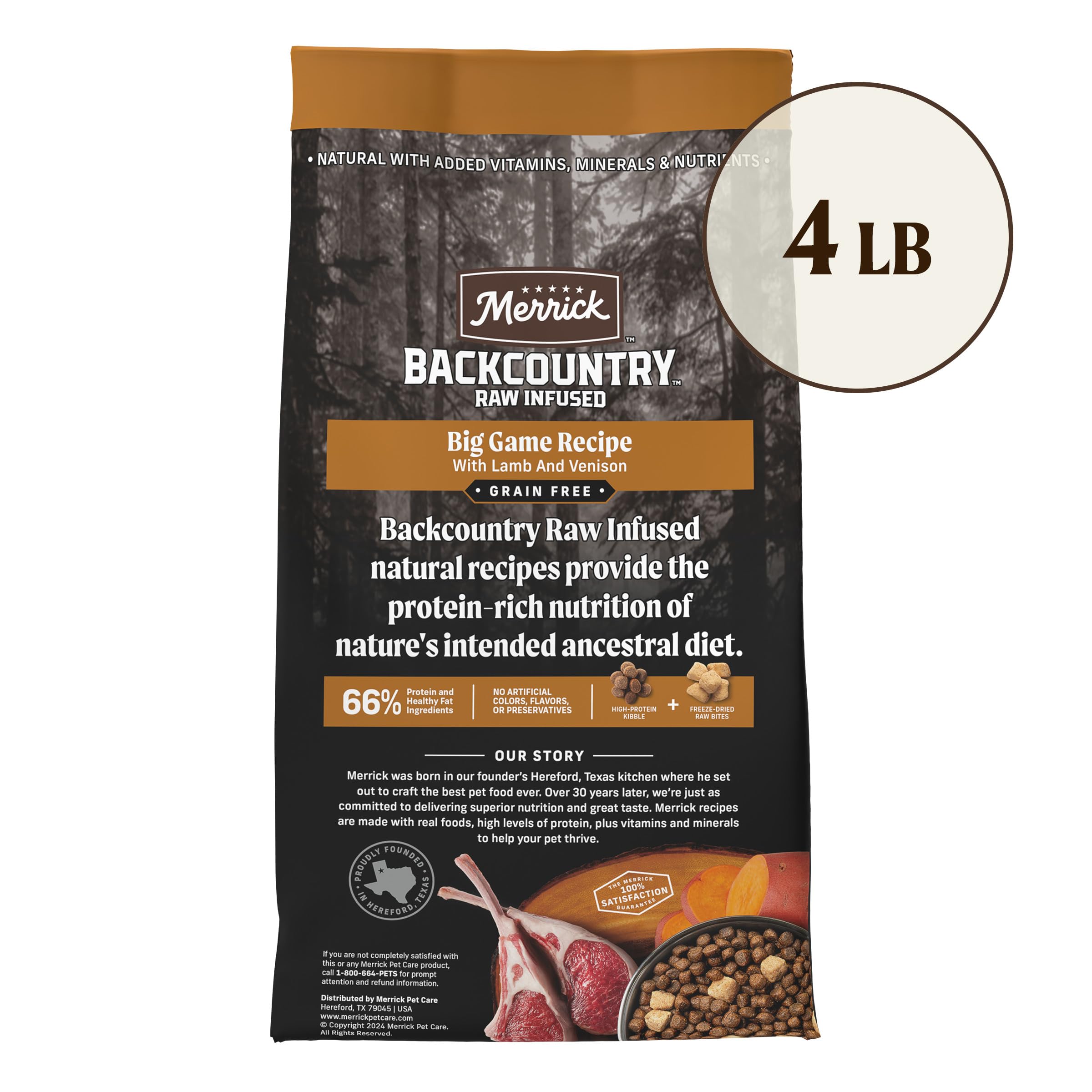 Merrick Backcountry Grain Free Dry Adult Dog Food, Kibble With Freeze Dried Raw Pieces, Big Game Recipe - 4.0 lb. Bag - Image 6