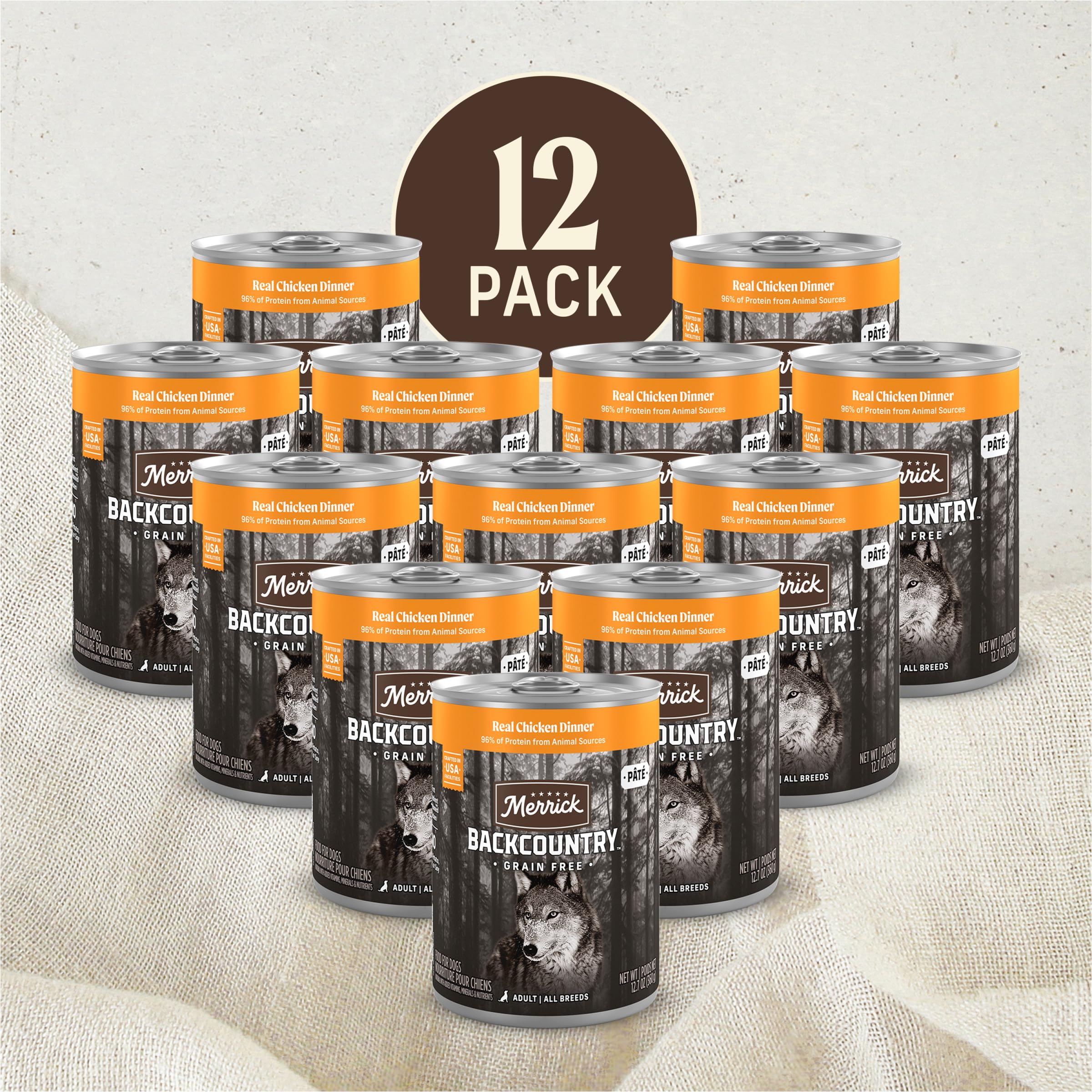 Merrick Backcountry Grain Free Premium Canned Dog Food, Soft And Healthy Wet Recipe, Real Chicken Dinner - (Pack of 12) 12.7 oz. Cans - Image 4
