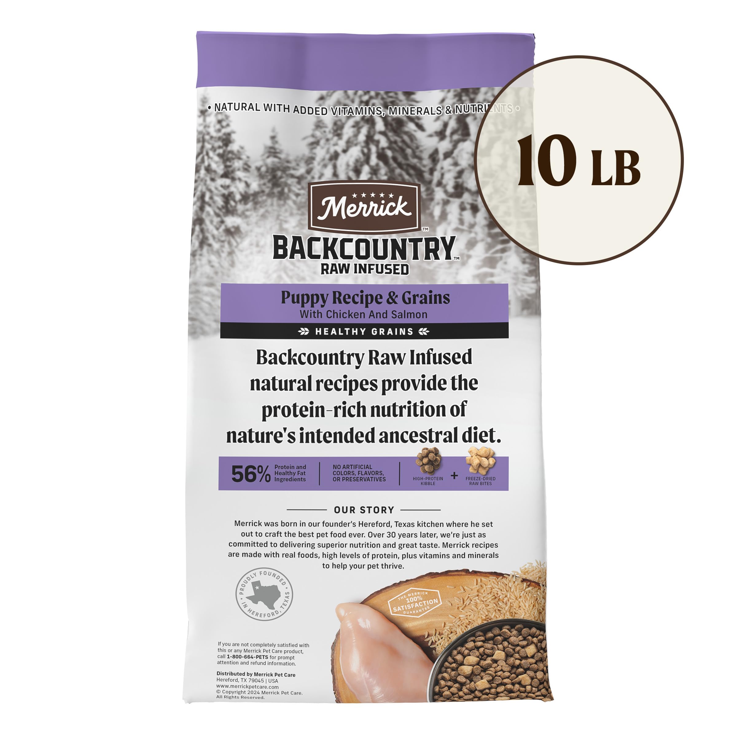 Merrick Backcountry Healthy Grains Premium Dry Puppy Food, Kibble with Freeze Dried Raw Pieces, Chicken - 10.0 lb. Bag - Image 6