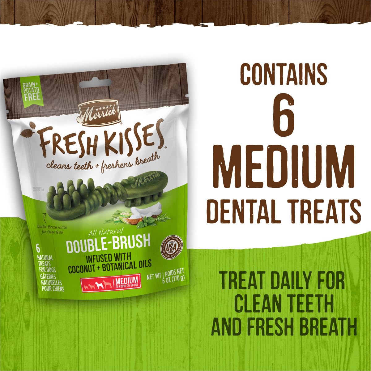 Merrick Fresh Kisses Natural Dental Chews Infused With Coconut And Botanical Oils For Medium Dogs 25-50 Lbs - 22 ct. Box - Image 9