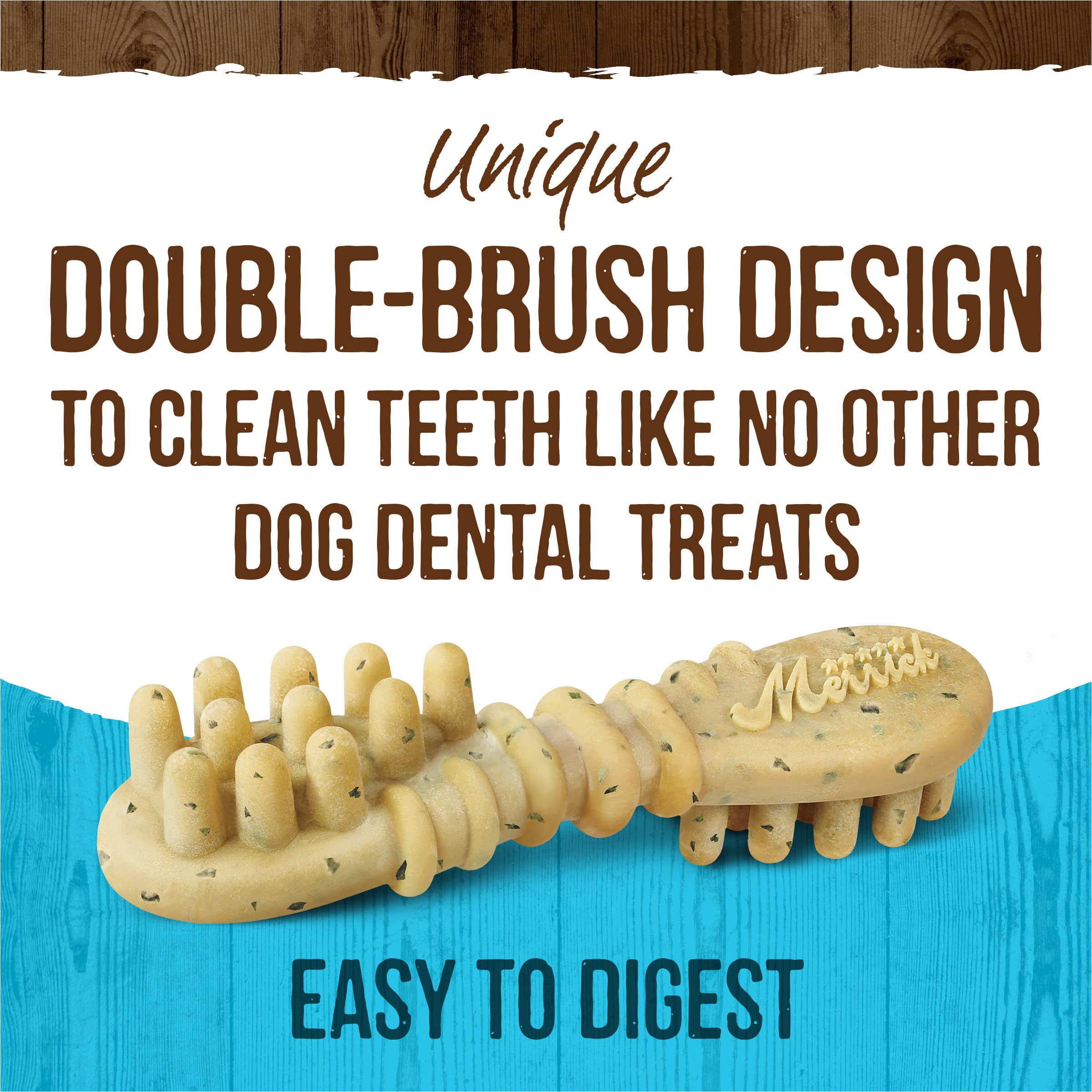 Merrick Fresh Kisses Natural Dental Chews, Toothbrush Treat Shape Infused With Real Mint, Small Dogs 15-25 Lbs - 36 ct. Box - Image 3
