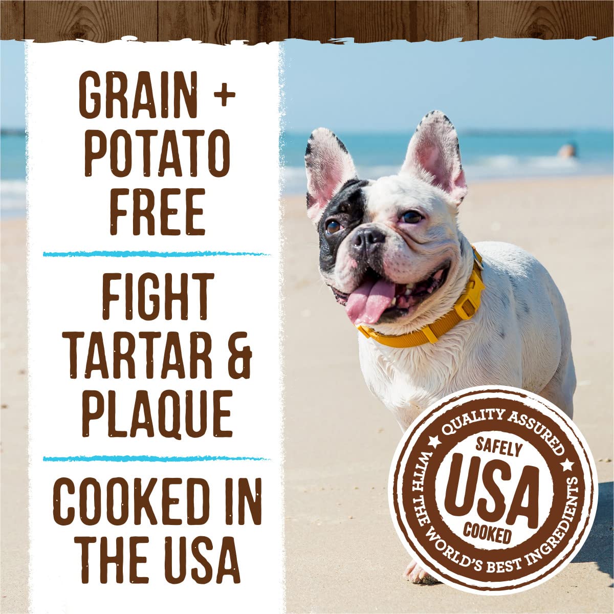 Merrick Fresh Kisses Natural Dental Chews, Toothbrush Treat Shape Infused With Real Mint, Small Dogs 15-25 Lbs - 36 ct. Box - Image 6