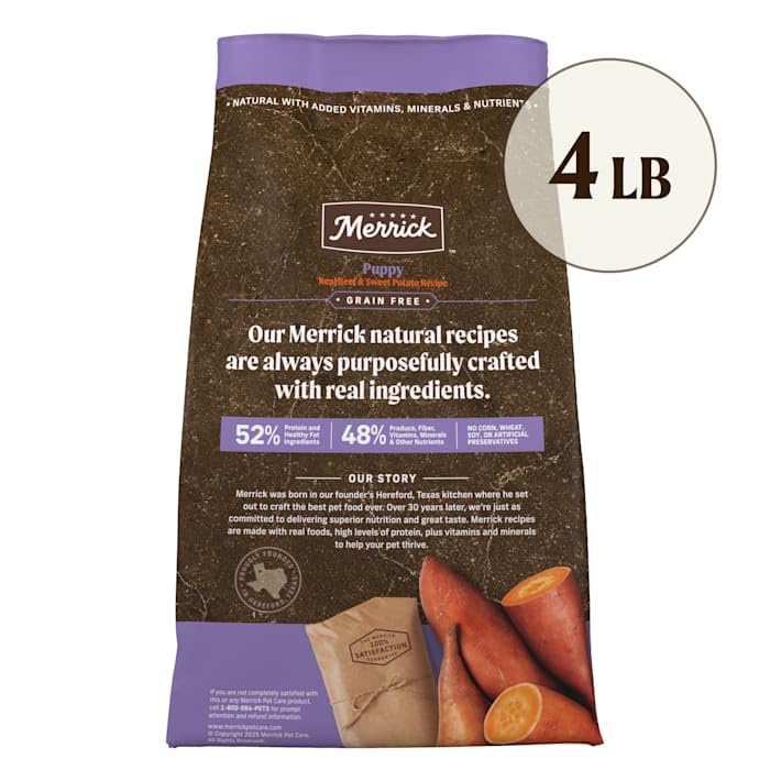 Merrick Grain Free Beef + Sweet Potato Recipe Dry Puppy Food, 4 lbs. ( packaging may vary ) - Image 3