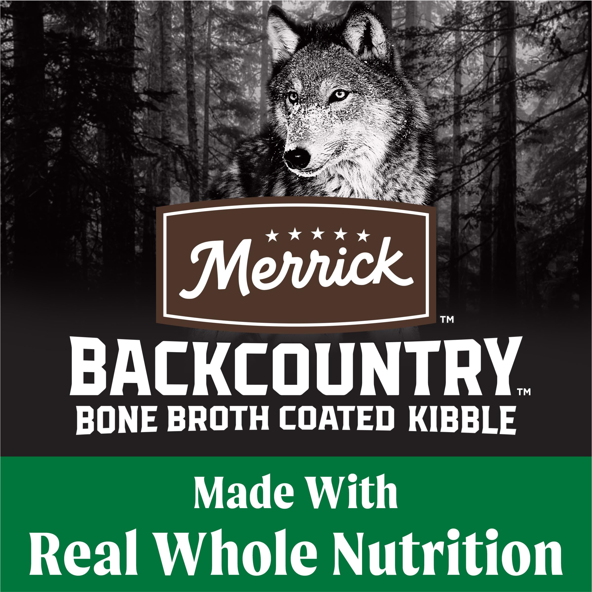 Merrick Grain Free Dry Dog Food Backcountry Bone Broth Coated Kibble Heartlands Recipe with Beef and Bison - 18.5 lb. Bag - Image 3