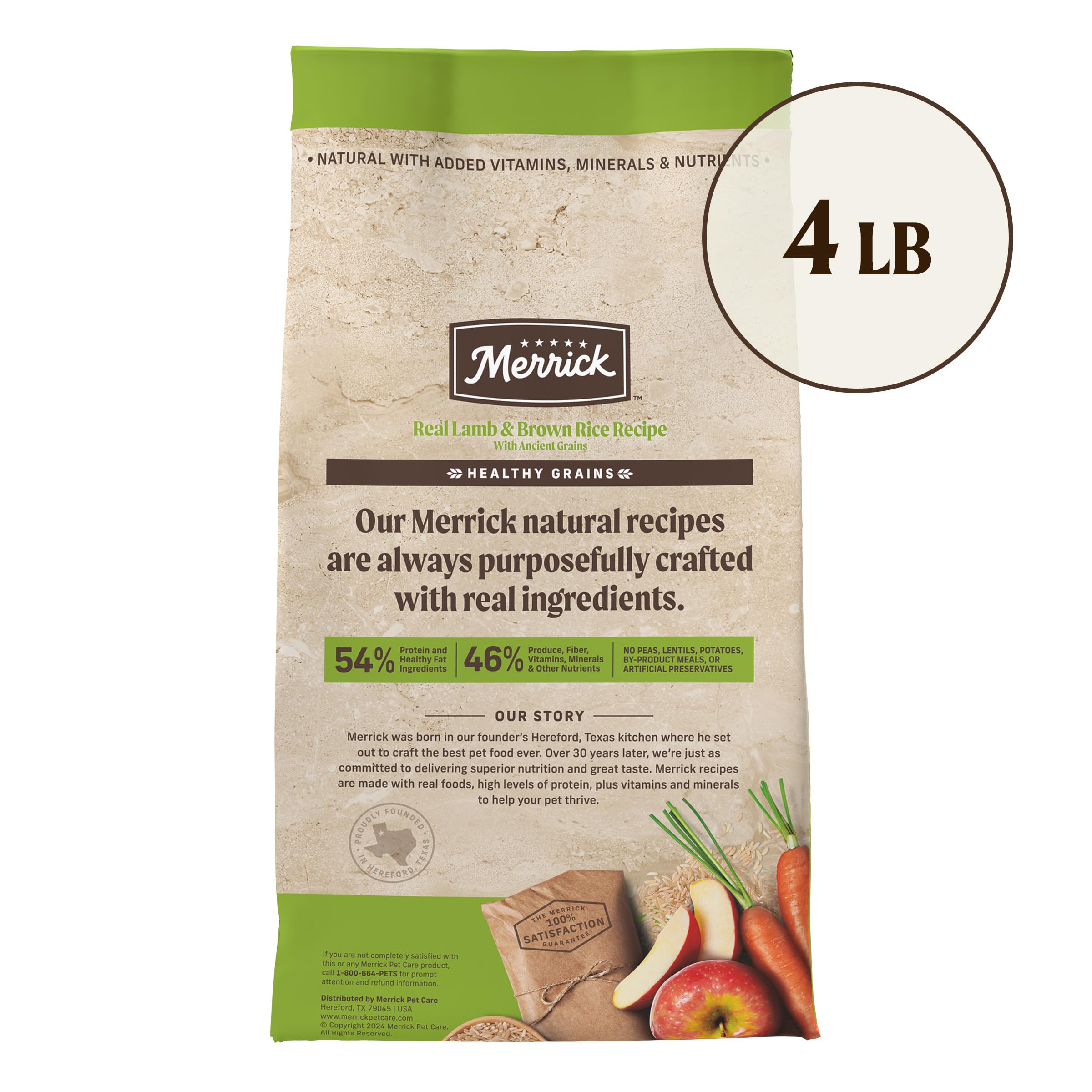 Merrick Healthy Grains Premium Adult Dry Dog Food, Wholesome And Natural Kibble With Lamb And Brown Rice - 4.0 lb. Bag - Image 6