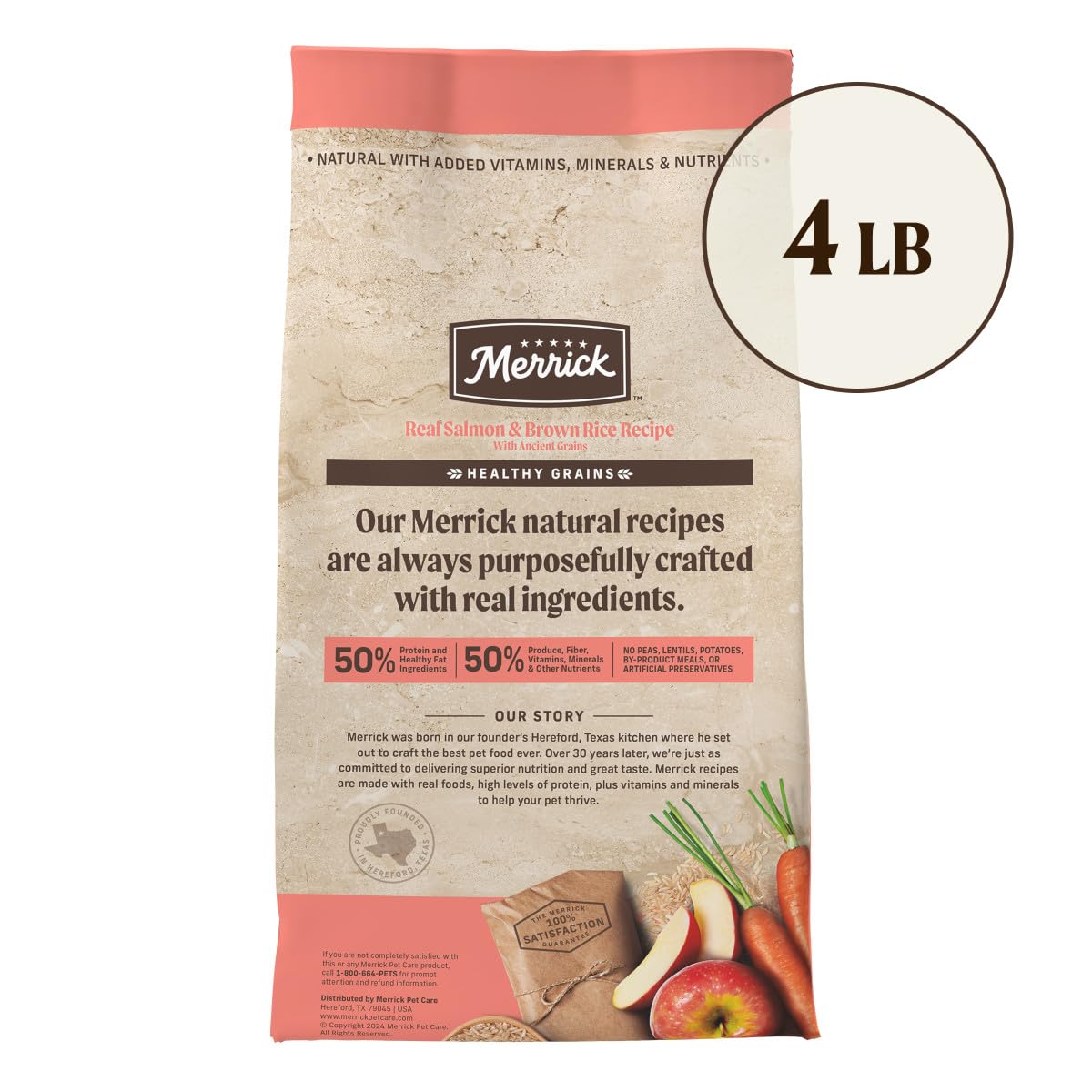 Merrick Healthy Grains Premium Adult Dry Dog Food, Wholesome And Natural Kibble With Salmon And Brown Rice - 4.0 lb. Bag - Image 6