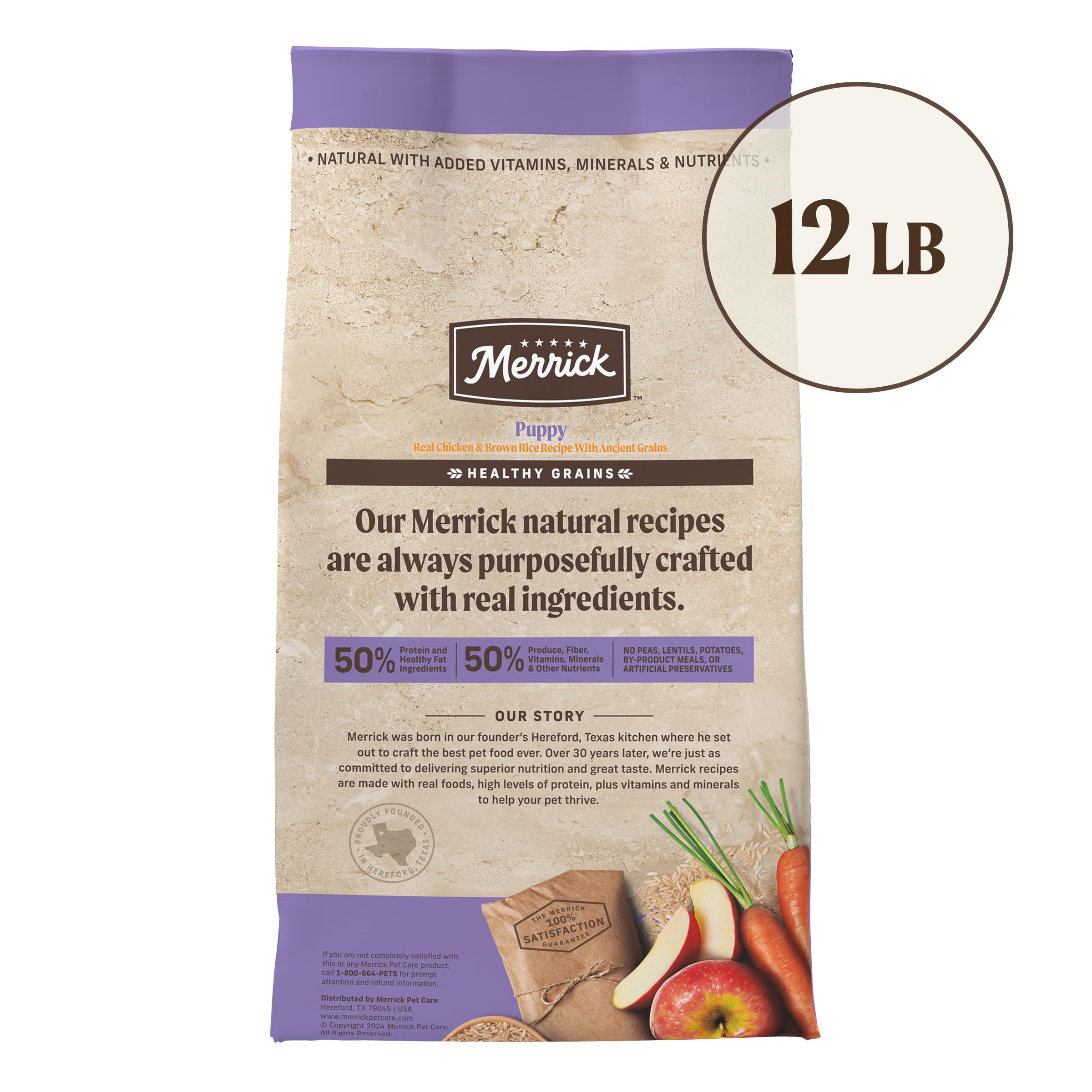 Merrick Healthy Grains Premium Dry Dog Food, Wholesome And Natural Kibble For Healthy Digestion, Puppy Recipe - 12.0 lb. Bag - Image 6