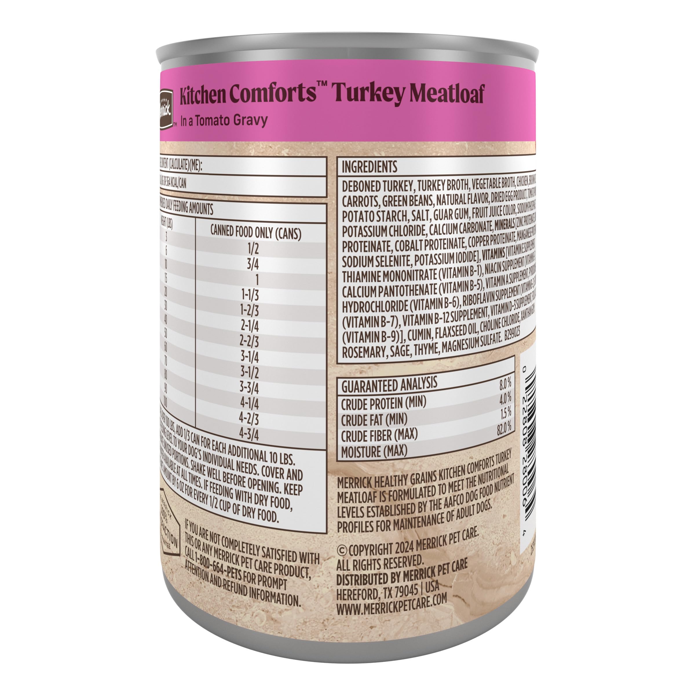 Merrick Kitchen Comforts Healthy And Natural Canned Adult Dog Food, Turkey Meatloaf With Brown Rice And Gravy - (Pack of 12) 12.7 oz. Cans - Image 12