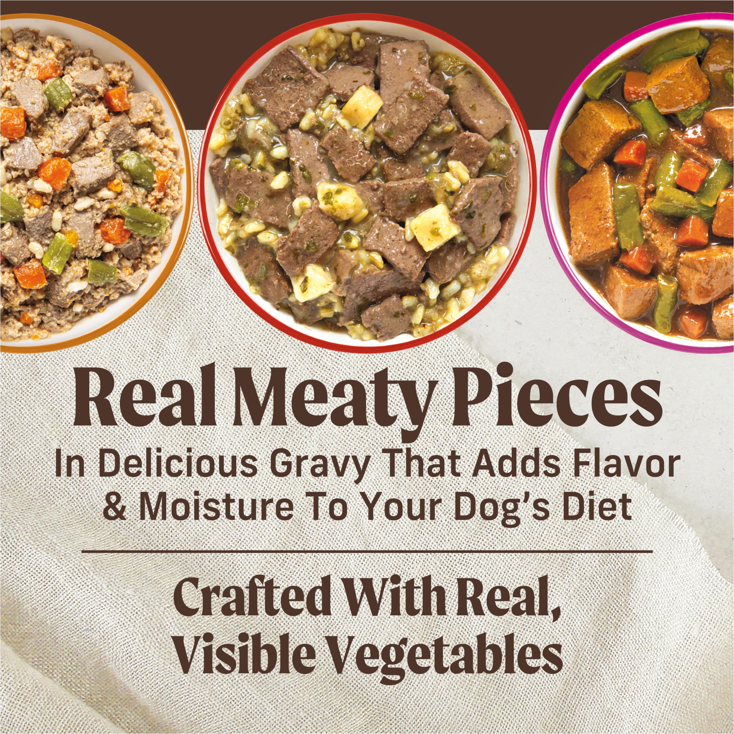 Merrick Kitchen Comforts Wet Dog Food Gravy, Variety Pack Real Meat and Brown Rice Dog Food with Grains - (Pack of 12) 9.5 lb. Cans - Image 3