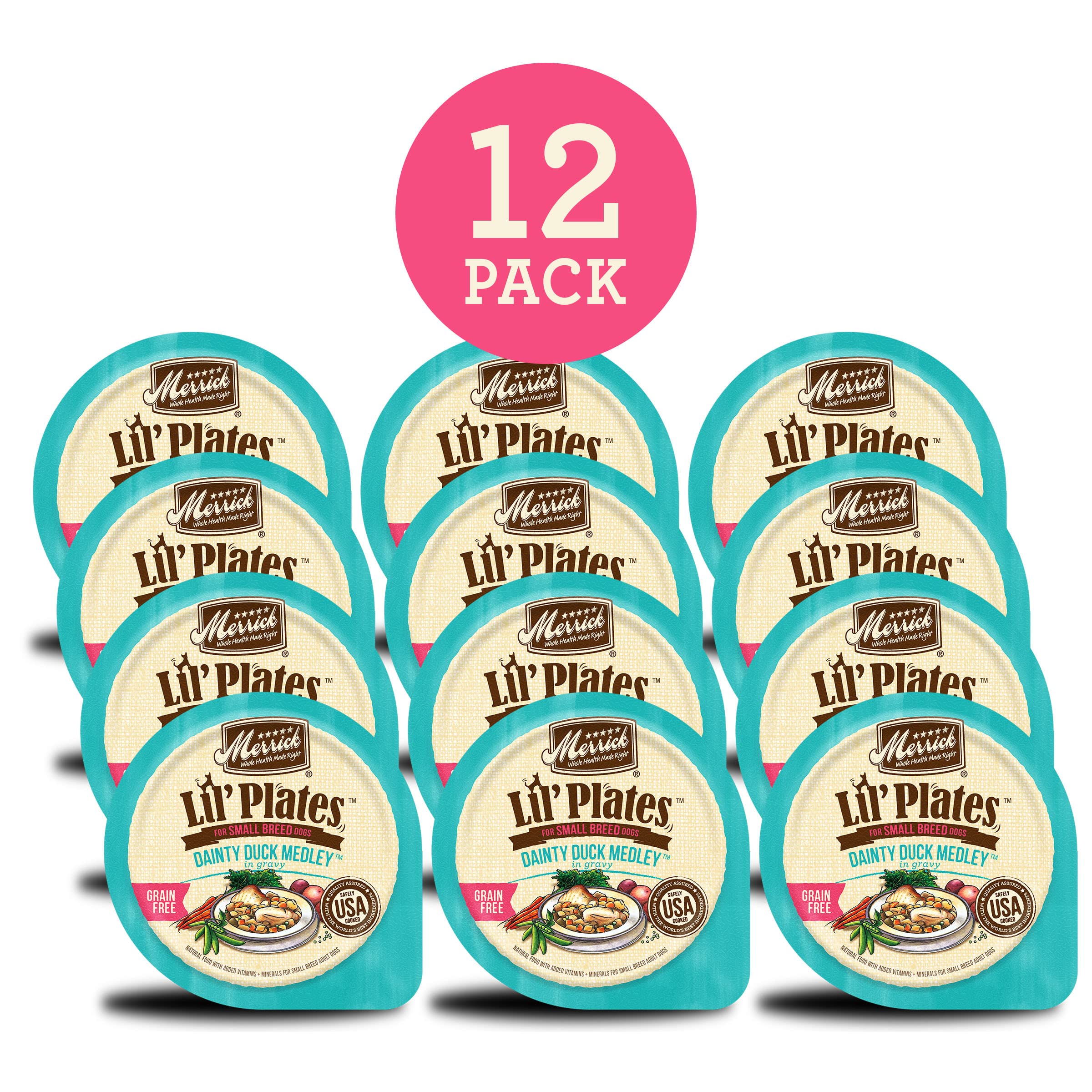 Merrick Lil’ Plates Grain Free And Gluten Free Natural Wet Dog Food For Small Dogs, Soft Dainty Duck Medley - (Pack of 12) 3.5 oz. Tubs - Image 3