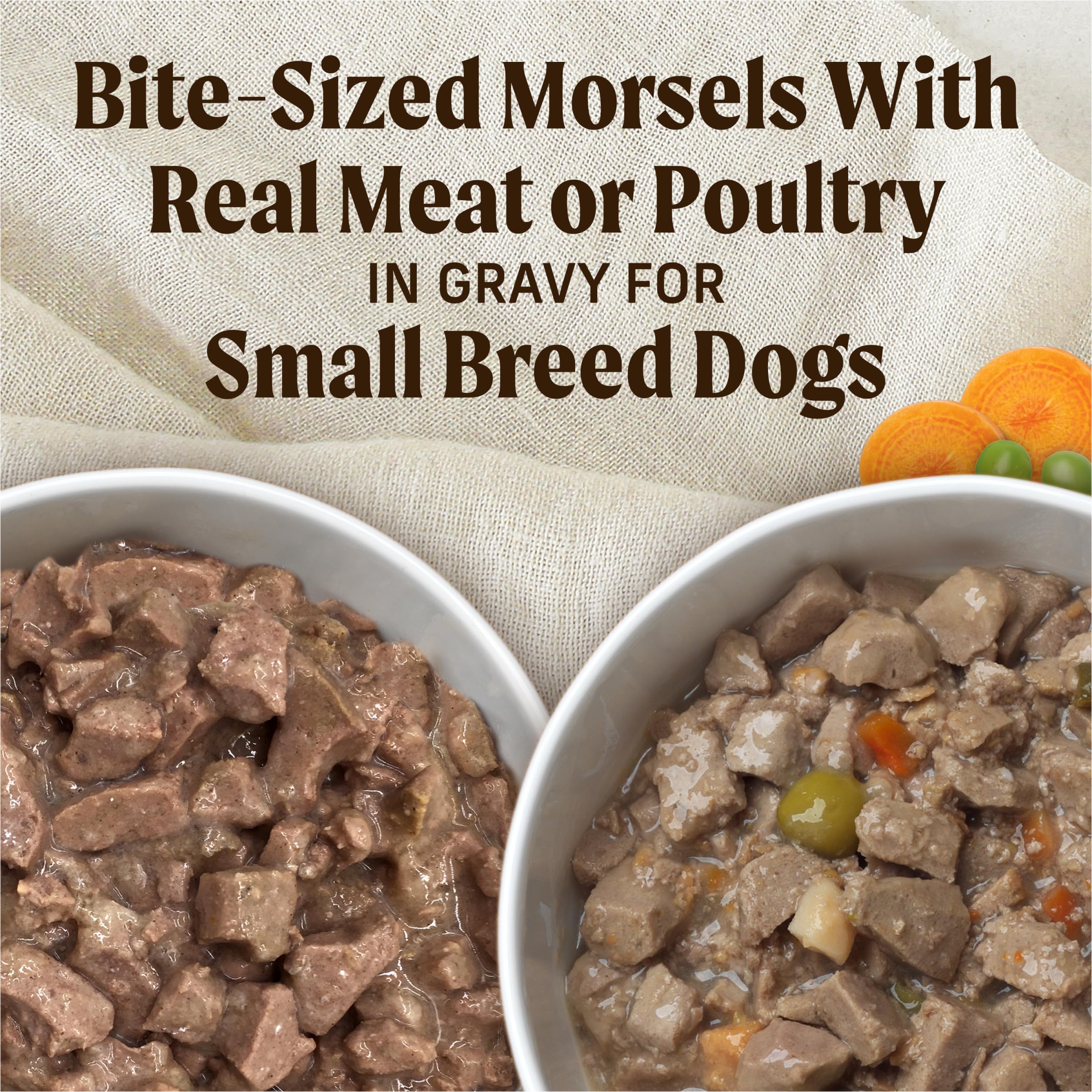 Merrick Lil’ Plates Grain Free Dinner Duos Soft Natural Wet Small Dog Food Variety Pack, Beef and Turkey - (Pack of 1) 2.6 lb. Tubs - Image 3