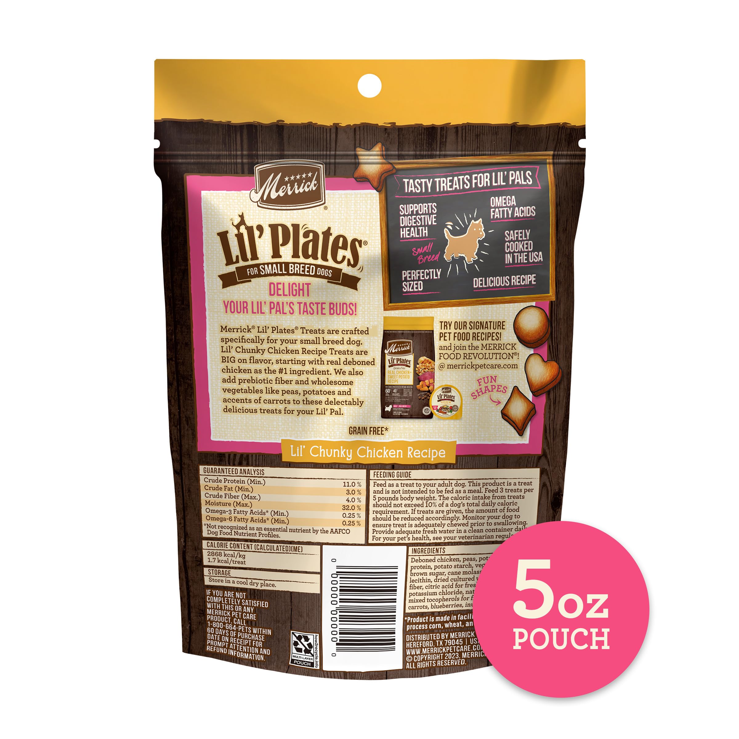 Merrick Lil’ Plates Grain Free Small Dog Treats, Natural Training Treats For Small Dogs, Lil’ Chunky Chicken - 5 oz. Pouch - Image 6