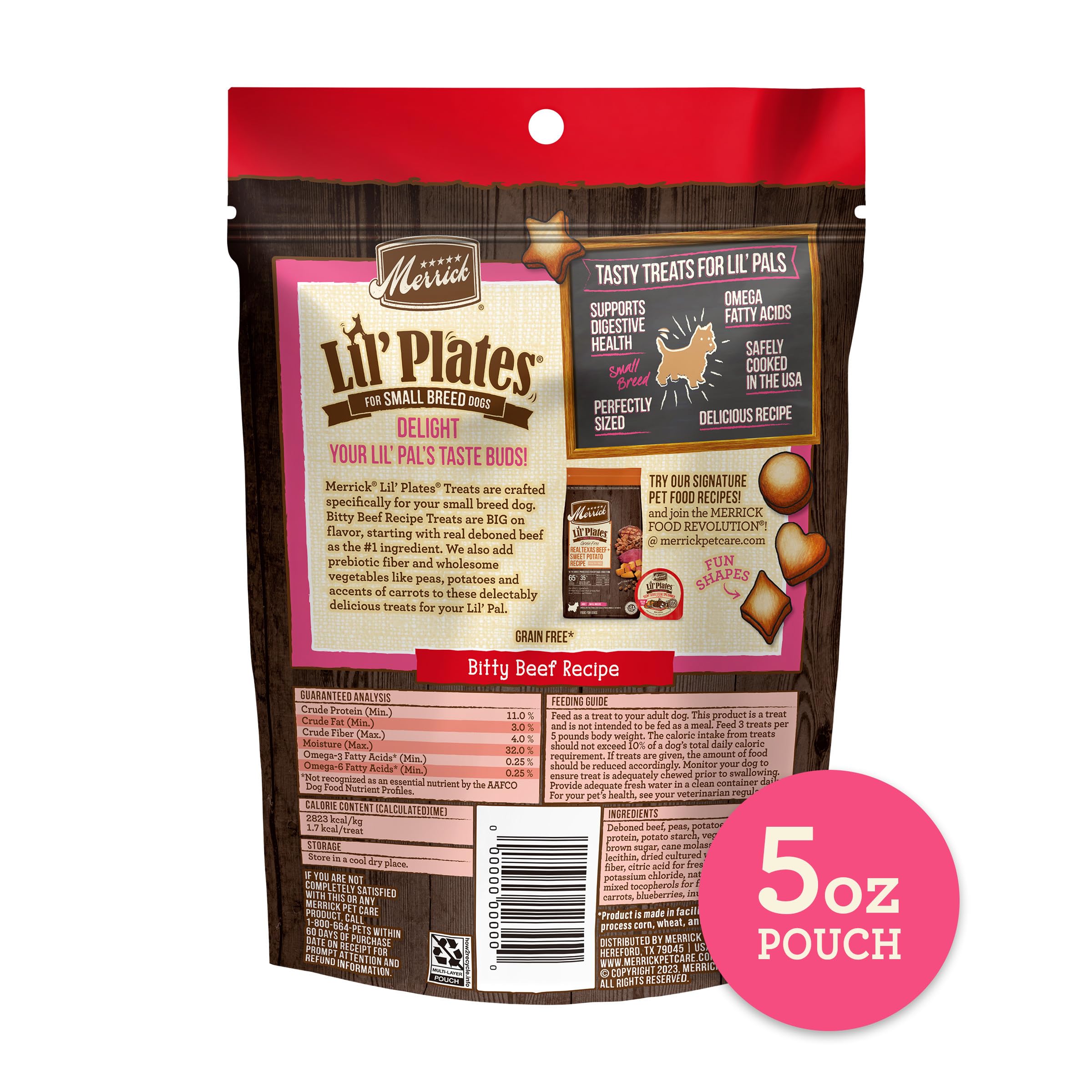 Merrick Lil’ Plates Grain Free Small Dog Treats, Natural Training Treats For Small Dogs, Bitty Beef Recipe - 5 oz. Pouch - Image 10