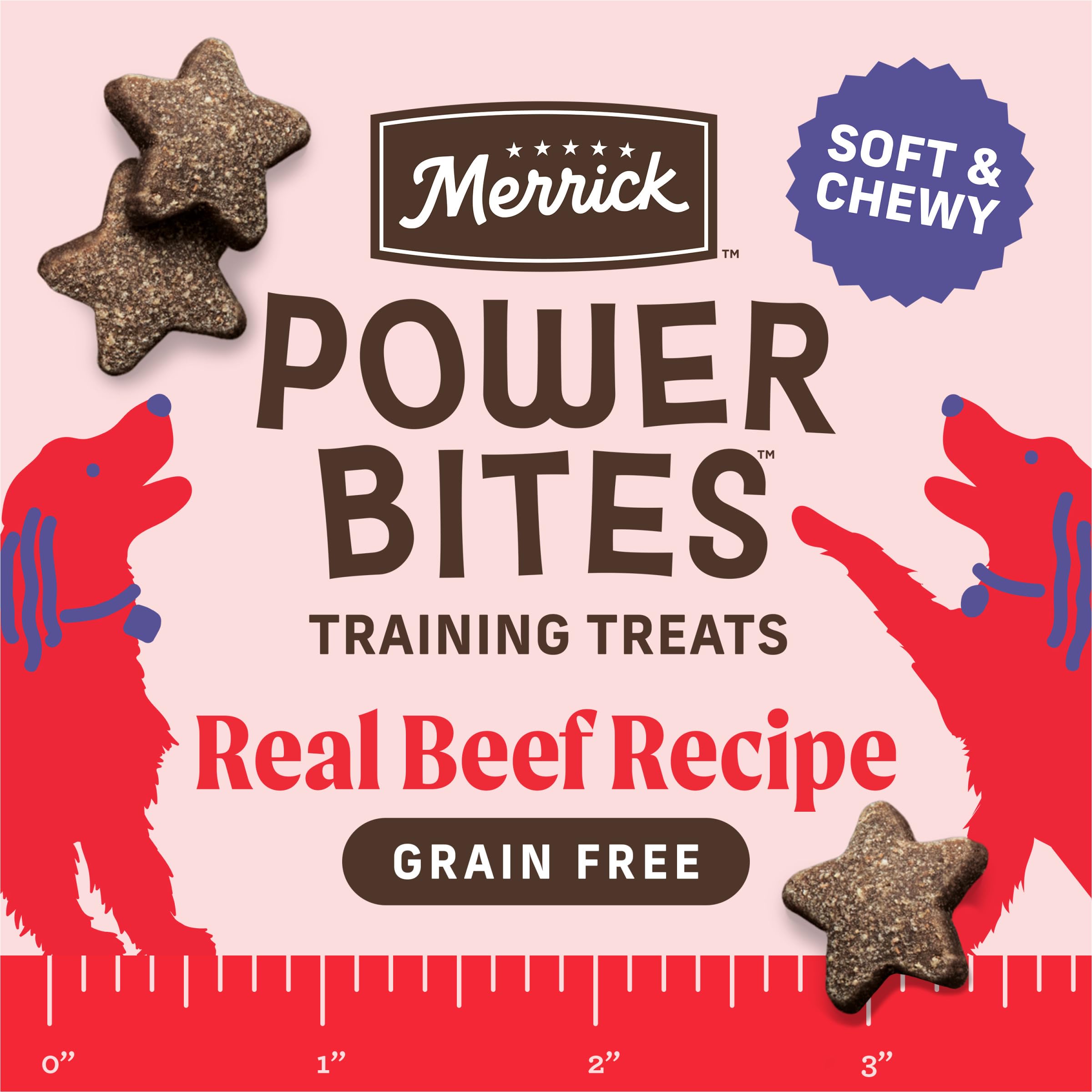 Merrick Power Bites Natural Soft And Chewy Real Meat Dog Treats, Grain Free Snack With Real Beef Recipe - 6 oz. Bag - Image 3
