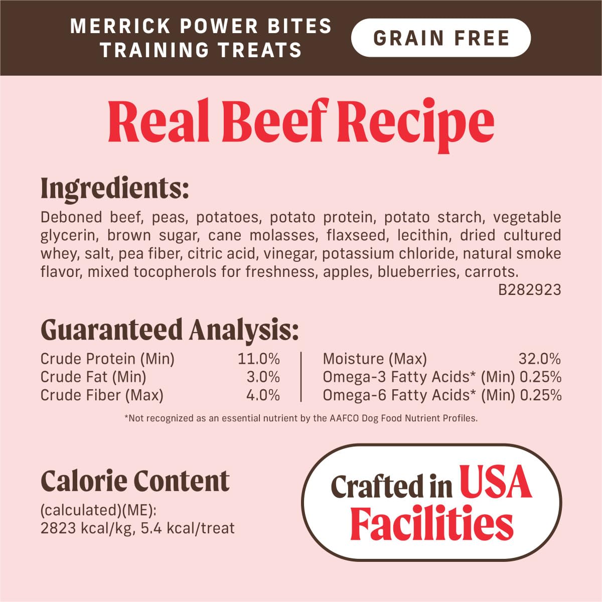 Merrick Power Bites Natural Soft And Chewy Real Meat Dog Treats, Grain Free Snack With Real Beef Recipe - 6 oz. Bag - Image 6