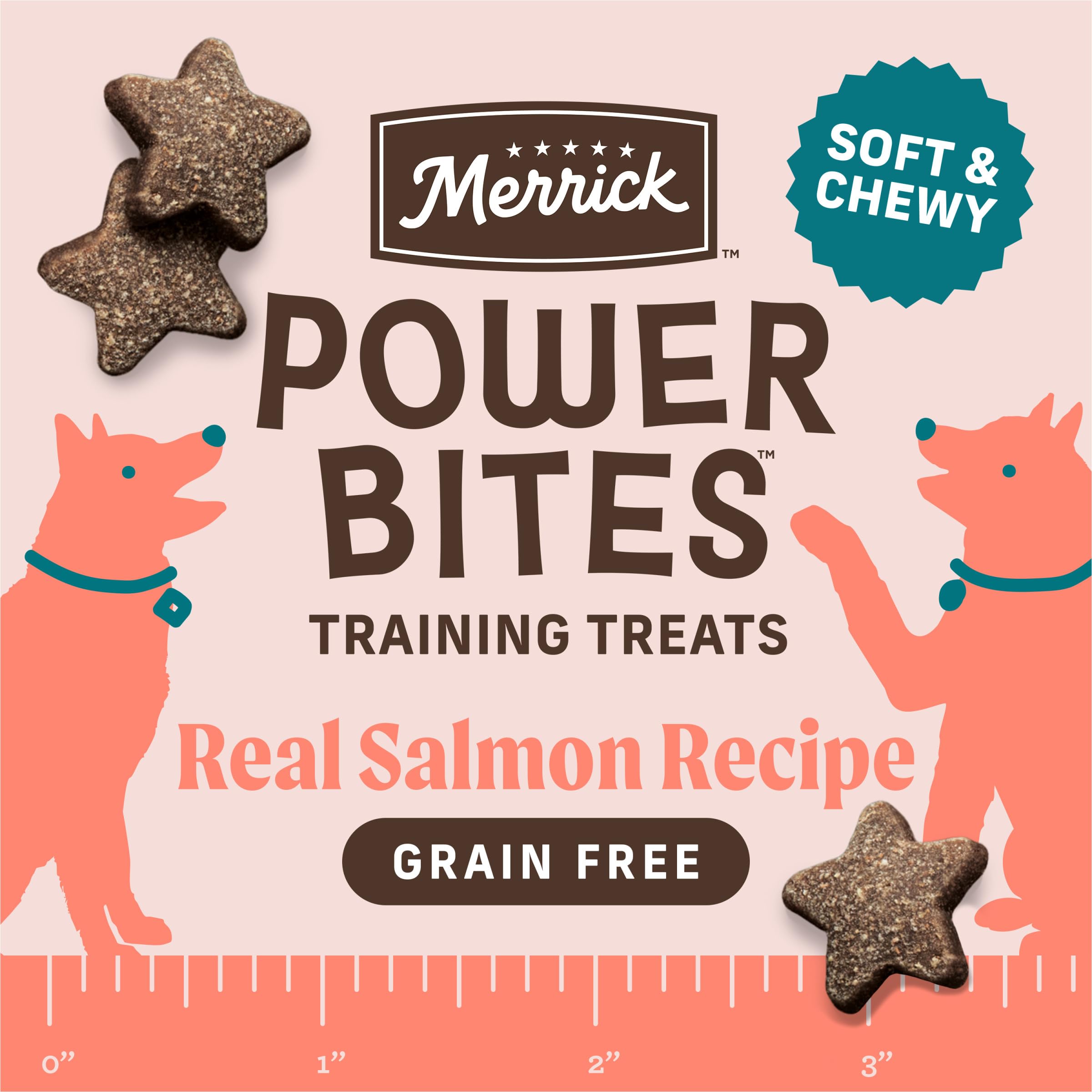 Merrick Power Bites Salmon Recipe Healthy Dog Treats, Real Salmon Grain-Free Dog Snacks, 6 oz Bag - Image 3