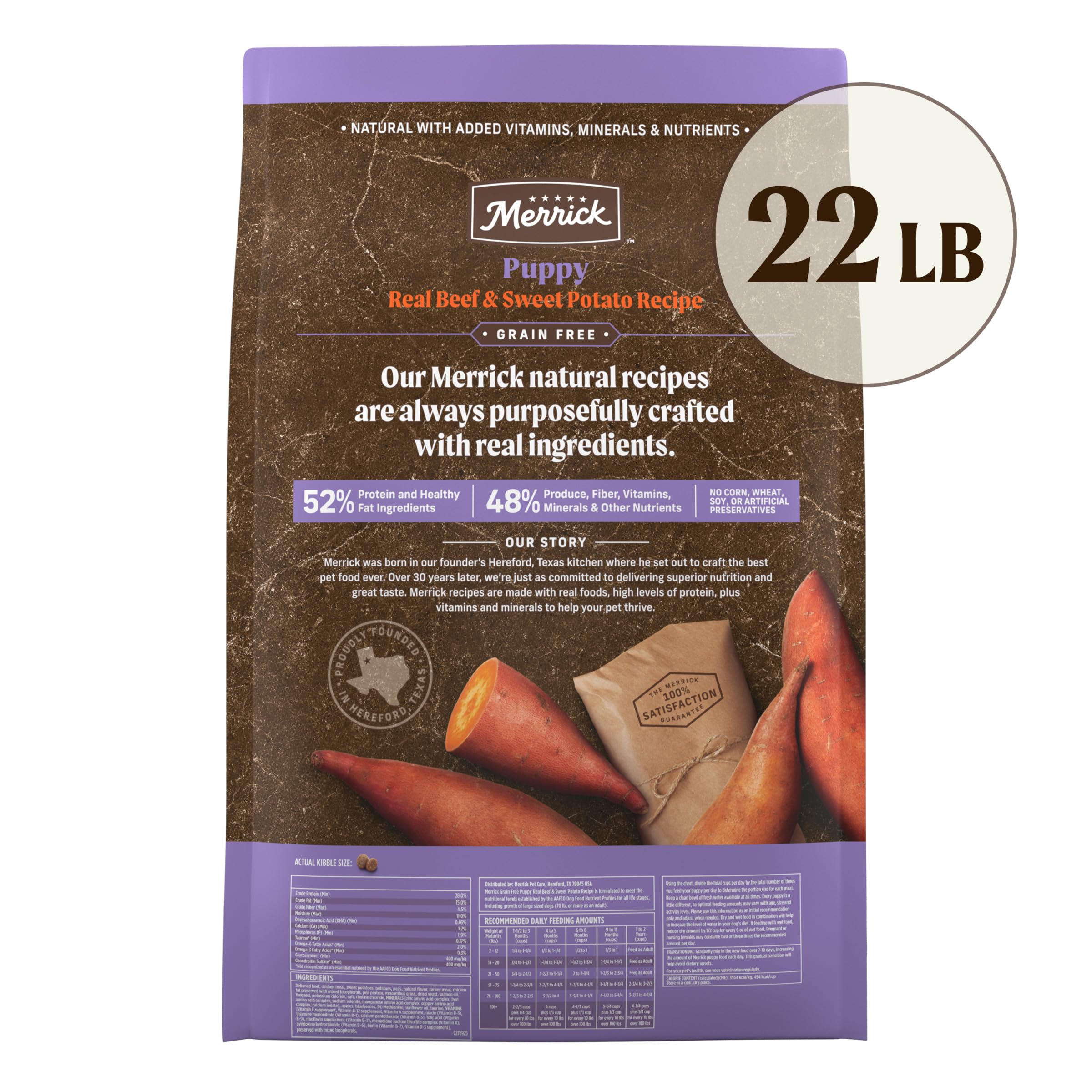 Merrick Premium Grain Free Dry Puppy Food, Wholesome and Natural Kibble with Real Texas Beef and Sweet Potato - 22.0 lb. Bag - Image 11