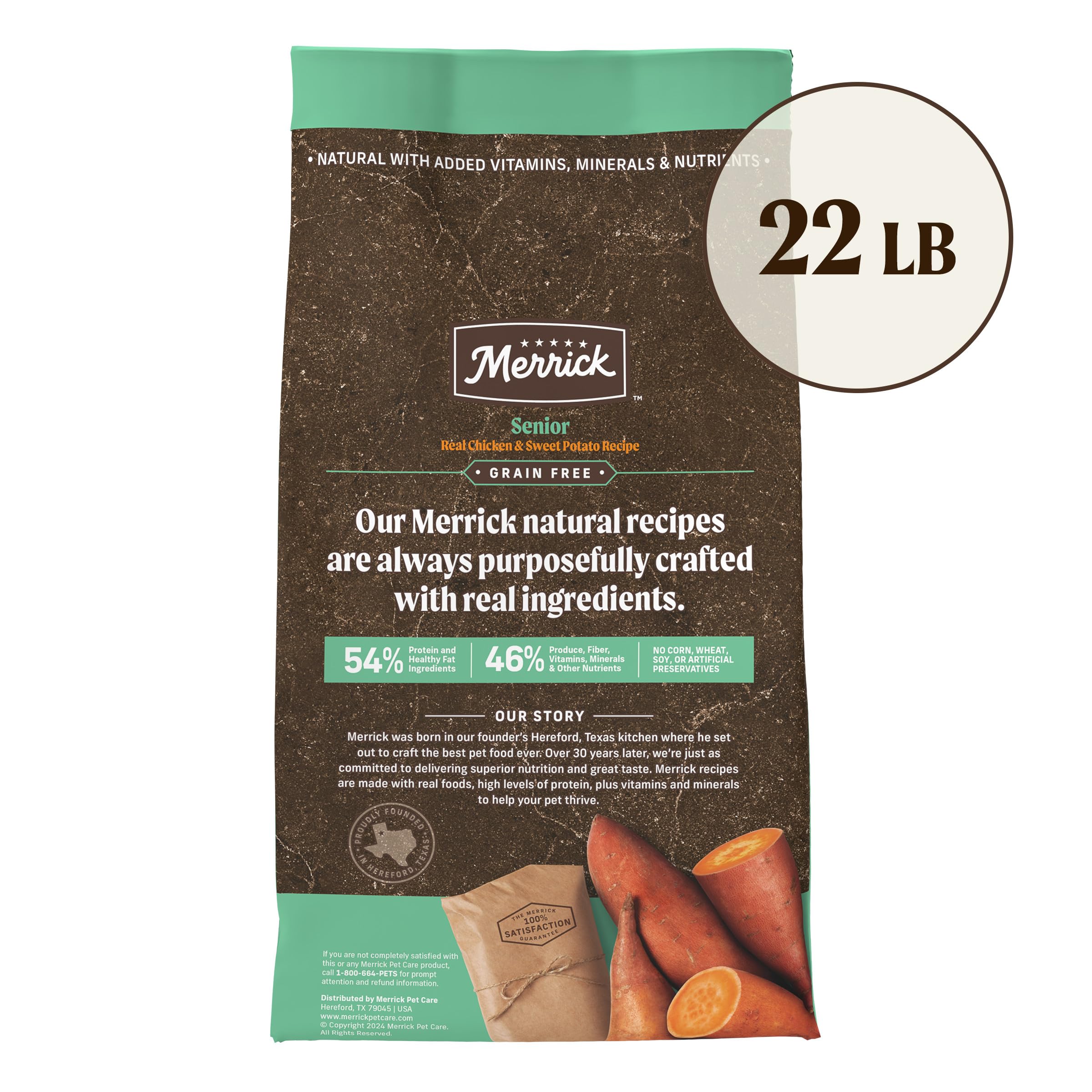 Merrick Premium Grain Free Dry Senior Dog Food, Wholesome and Natural Kibble, Real Chicken and Sweet Potato - 22.0 lb. Bag - Image 10