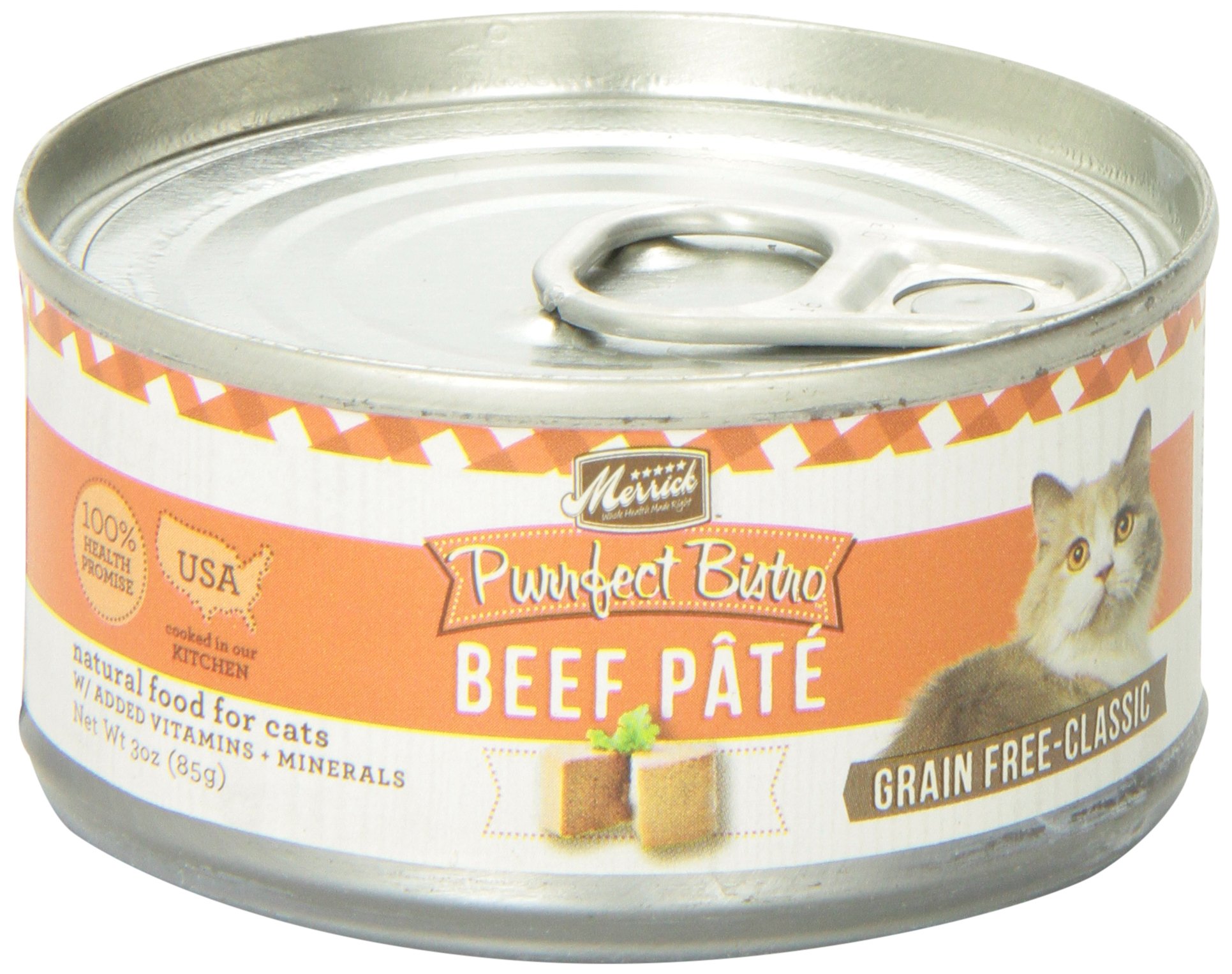 Merrick Purrfect Bistro Beef Pate Recipe Canned Cat Food 24/3-oz cans - Image 4