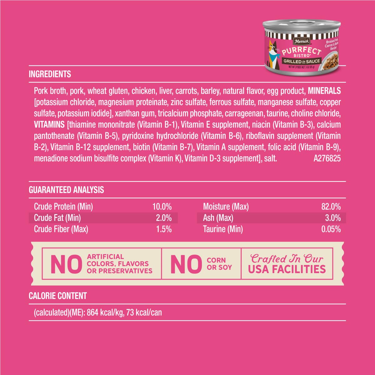 Merrick Purrfect Bistro Braised Pork, Carrot and Barley Recipe Grilled Wet Cat Food in Gravy, Delicious Premium Ingredient High Protein Cat Food - (Pack of 24) 3 oz. Cans - Image 6