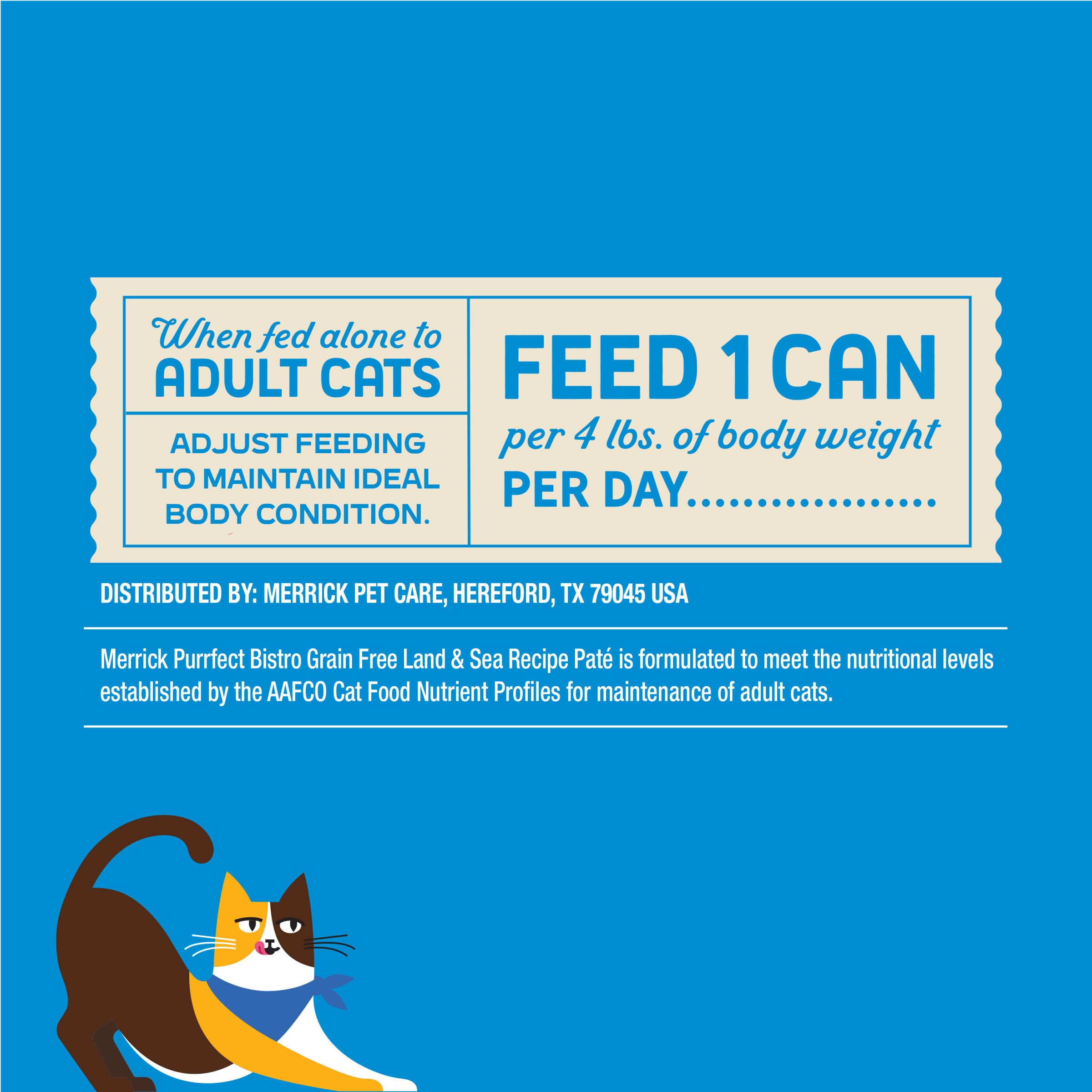 Merrick Purrfect Bistro Grain Free Premium Soft Canned Pate Adult Wet Cat Food, Surfin’ And Turfin’ Recipe - (Pack of 24) 3 oz. Cans - Image 8