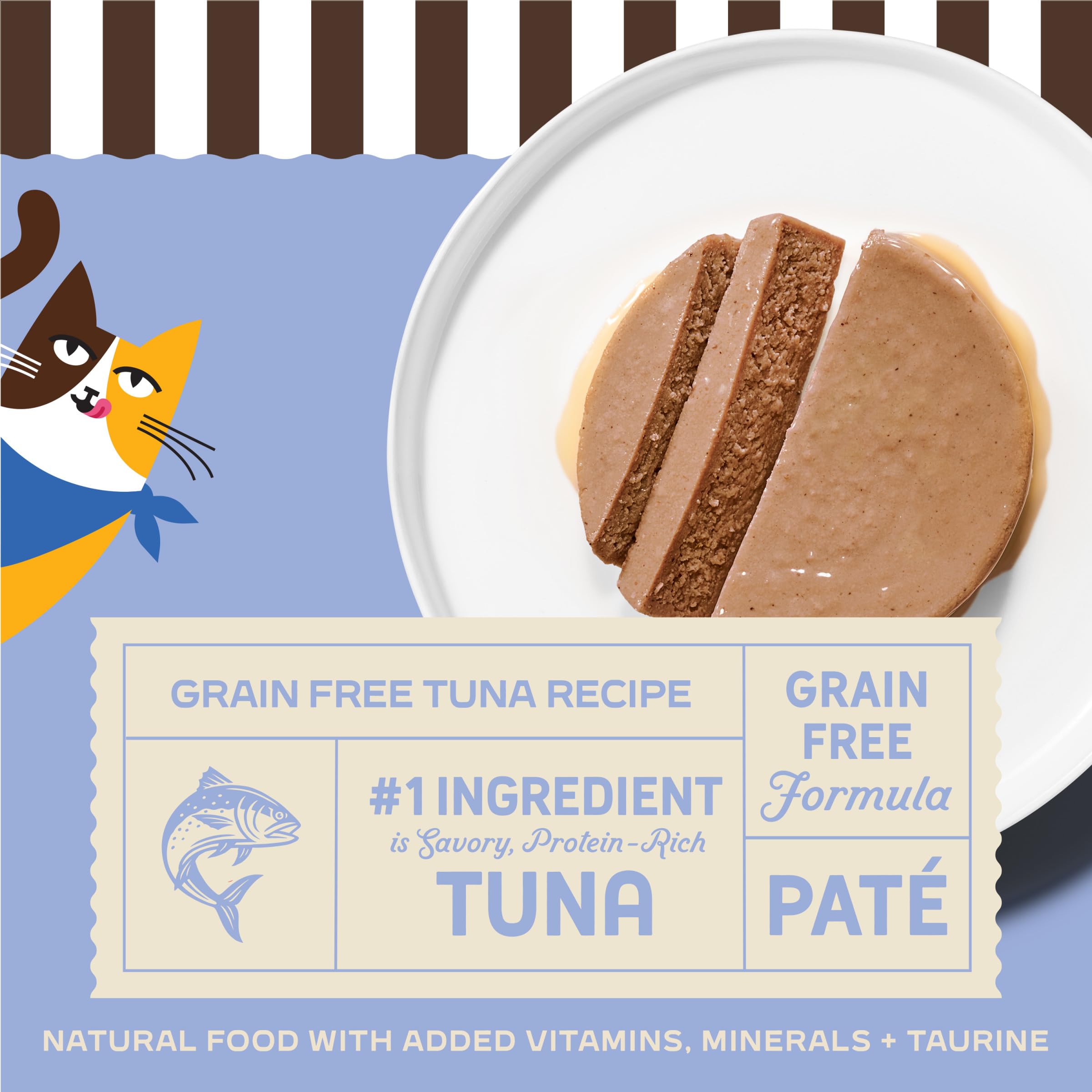 Merrick Purrfect Bistro Grain Free Premium Soft Canned Pate Adult Wet Cat Food, High Protein Tuna Recipe - (Pack of 24) 3 oz. Cans - Image 3