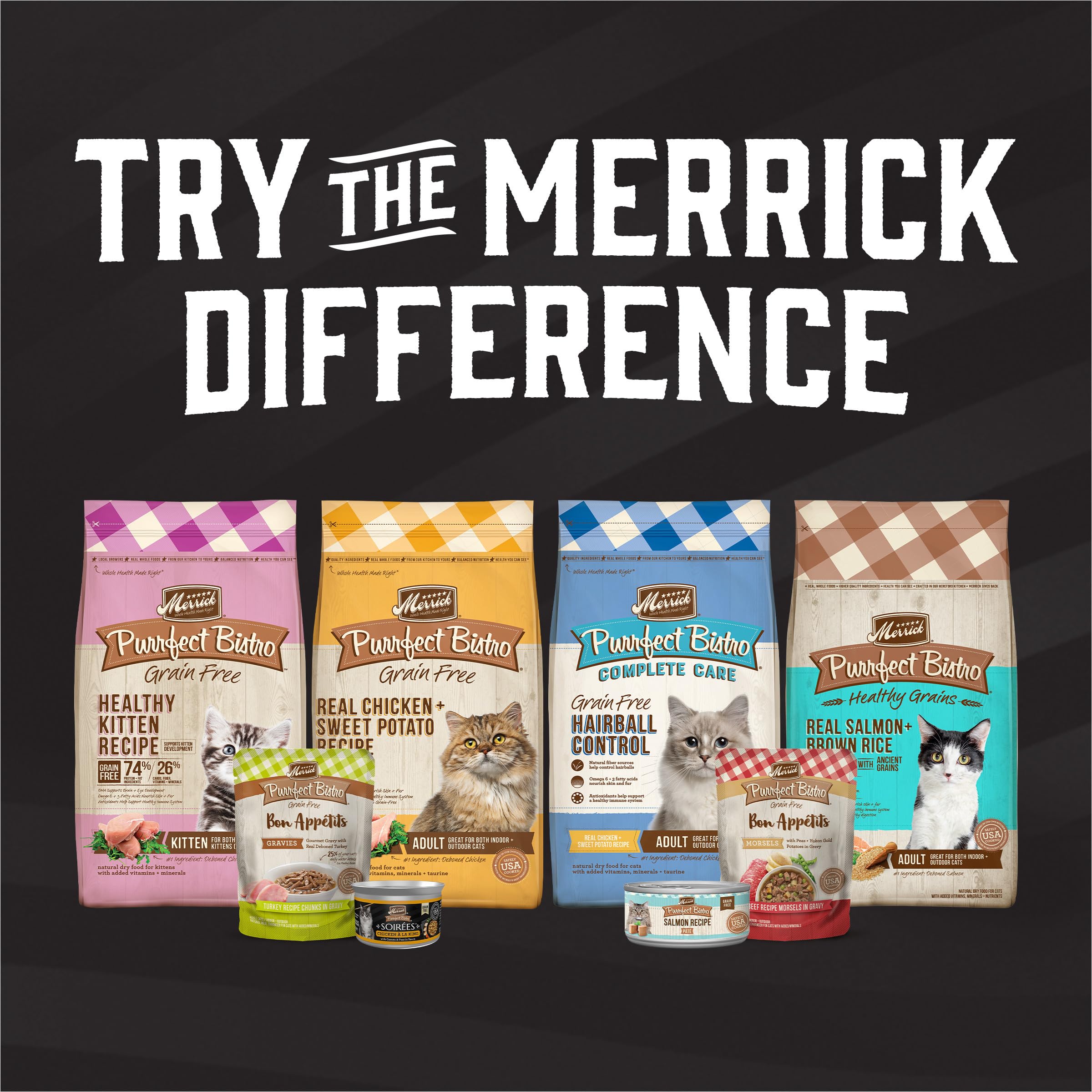 Merrick Purrfect Bistro Soirees Grain Free Natural Wet Canned Cat Food with Gravy, Chicken Divan Recipe - (Pack of 24) 2.75 oz. Cans - Image 8