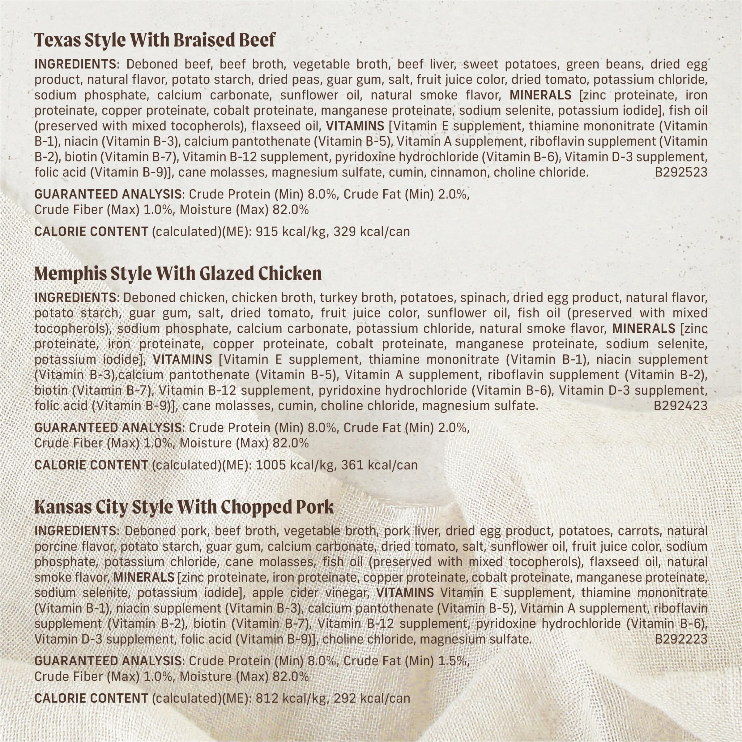 Merrick Slow-Cooked BBQ Premium Real Meat Canned Wet Dog Food Variety Pack, Beef, Chicken And Pork Recipes - (Pack of 12) 9.5 lb. Cans - Image 6