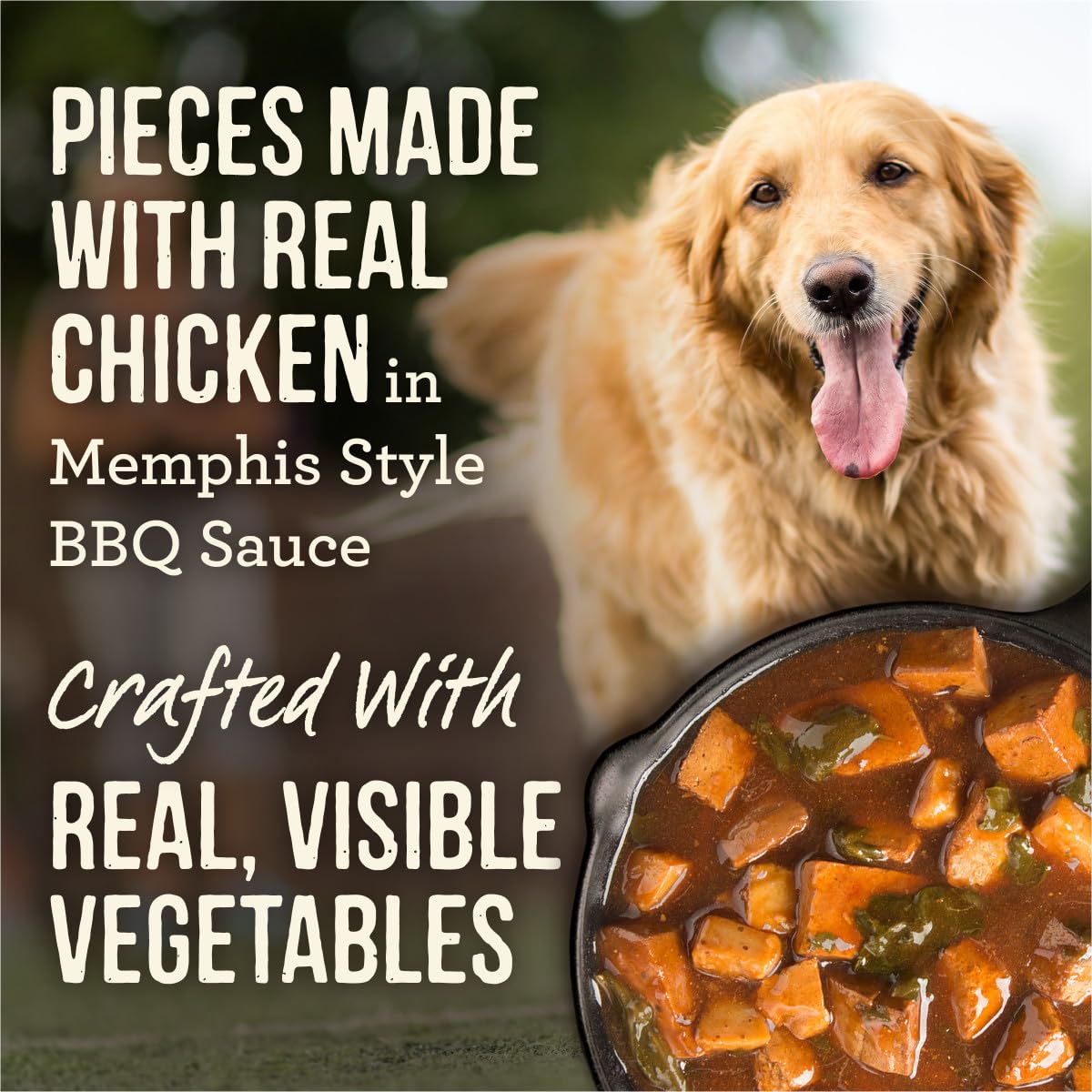 Merrick Slow-Cooked BBQ Premium Real Meat Grain Free Canned Adult Dog Food, Memphis Style With Glazed Chicken - (Pack of 12) 12.7 oz. Cans - Image 6